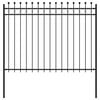 vidaXL Ring Fence Black 200 x 200 cm Powder-Coated Steel