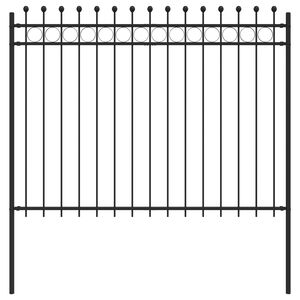 vidaXL Ring Fence Black 200 x 200 cm Powder-Coated Steel