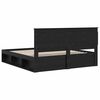 vidaXL Bed Frame with Headboard Black 200 x 200 cm Solid Pine Wood