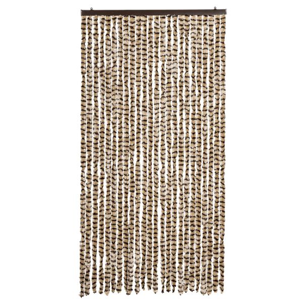 vidaXL Fly Curtain Beige and Brown 100x230 cm Chenille
