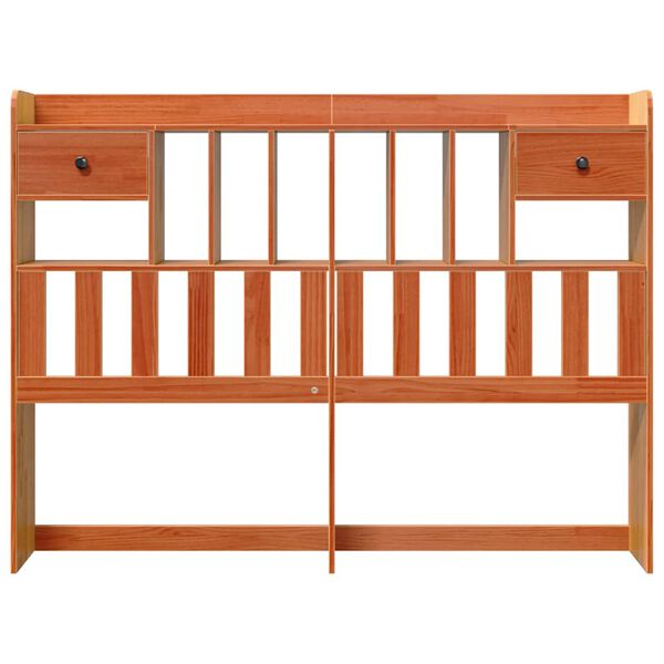 vidaXL Headboard with Storage Wax Brown 150 cm Solid Wood Pine