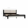 vidaXL Bed Frame with Headboard Black 218 x 132 x 86.5 cm Faux Leather