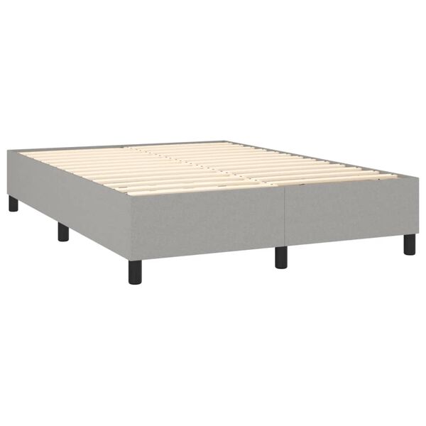vidaXL Box Spring Bed Frame Light Grey Double Fabric (UK/IE/FI/NO only)