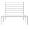vidaXL Metal Bed Frame without Mattress with Headboard White 90x200cm