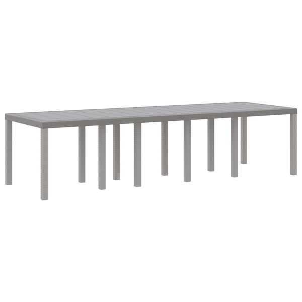 vidaXL Garden Dining Table Light grey 300 x 100 x 73 cm Poly Rattan