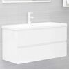 vidaXL 2 Piece Bathroom Furniture Set High Gloss White Engineered Wood