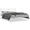 vidaXL Metal Bed Frame without Mattress with Headboard White 150x200cm