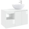 vidaXL Bathroom Furniture Set 2 pcs High Gloss White Engineered Wood