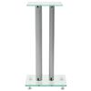 vidaXL Speaker Stands 2 pcs Tempered Glass 2 Pillars Design Silver
