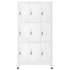 vidaXL Locker Cabinet with 9 Compartments Steel 90x45x180 cm Grey