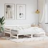 vidaXL Daybed with Trundle without Mattress White 90x190 cm Single Solid Wood