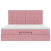 vidaXL Ottoman Bed with Mattresses Pink 180x200cm Velvet