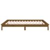 vidaXL LED Bed Frame without Mattress Honey Brown 160x200 cm Solid Wood