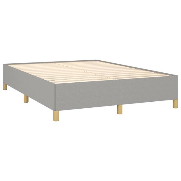 vidaXL Bed Frame without Mattress Light Grey 135x190 cm Double Double Fabric
