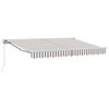 vidaXL Manual Retractable Awning Light Grey and White 4.5 x 3 m