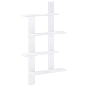 vidaXL Wall Shelf White 61 x 13.5 x 105 cm Engineered Wood