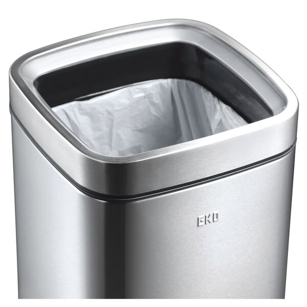 EKO Open Top Waste Bin Laguna 35 L Matte Silver