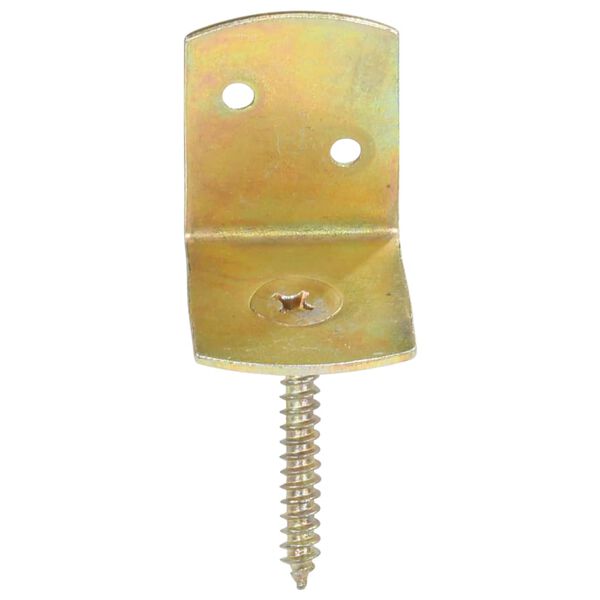 vidaXL Fence Panel Brackets 24 pcs L Shaped Galvanised Metal