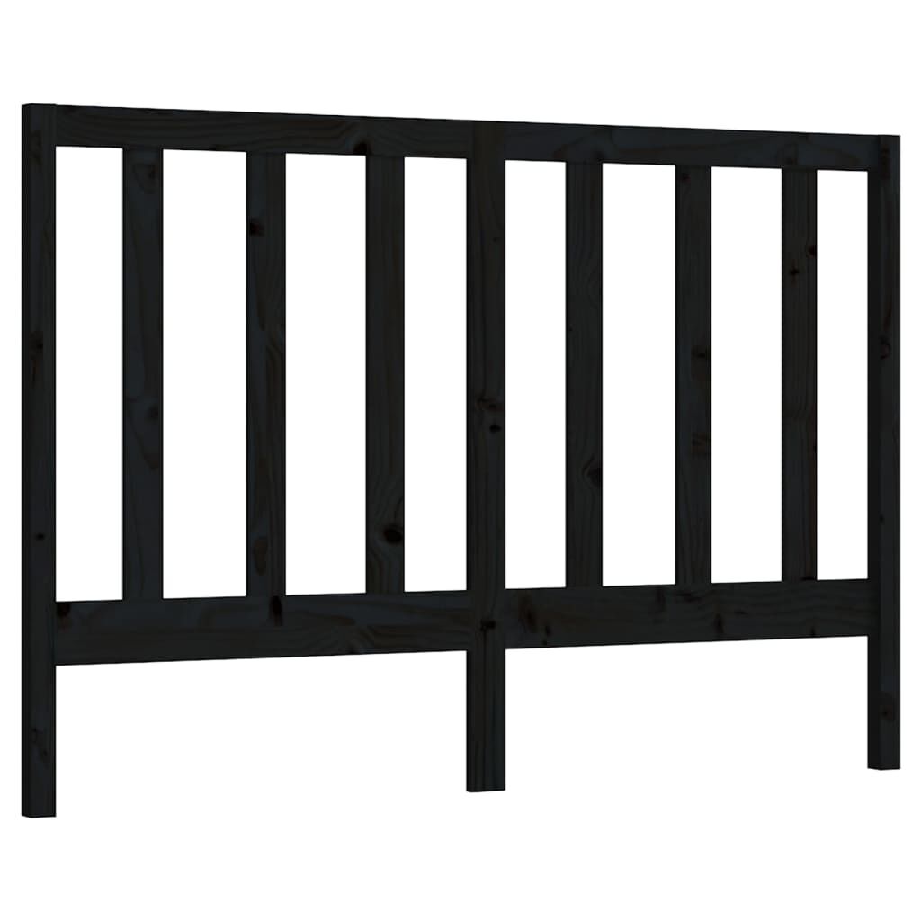 vidaXL Bed Headboard Black 126x4x100 cm Solid Wood Pine