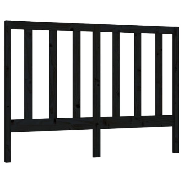 vidaXL Bed Headboard Black 126x4x100 cm Solid Wood Pine