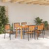vidaXL Garden Dining Set 7 pcs Black Solid Acacia Wood