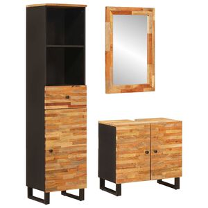 vidaXL Bathroom Sets with Drawer with Shelf Natural Solid Mango Wood