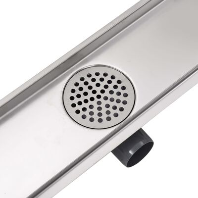 vidaXL Linear Shower Drain 1030x140 mm Stainless Steel