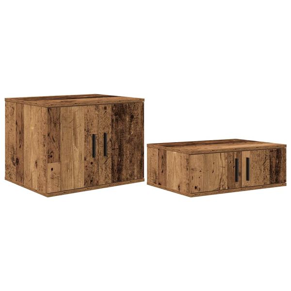 vidaXL Storage Cabinet 2 pcs Old Wood 118 x 41 x 40 cm Engineered Wood