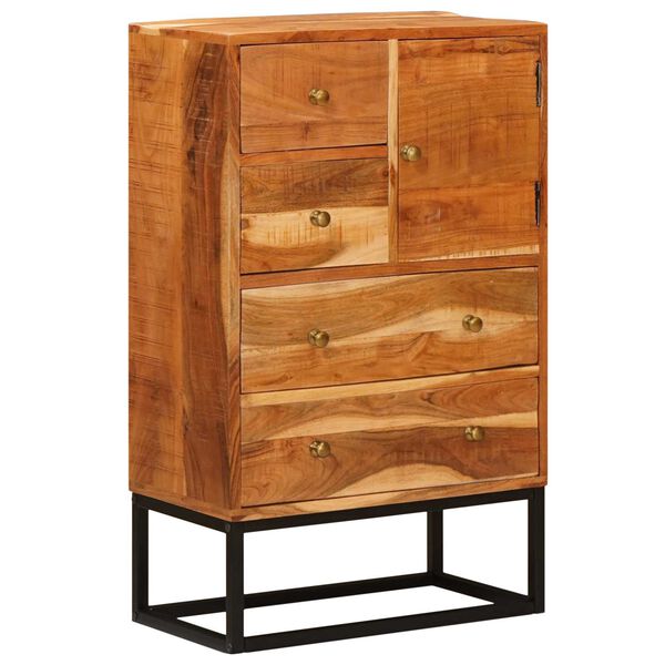 vidaXL Chest of Drawer Natural 55 x 30 x 90 cm Solid Acacia Wood