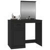 vidaXL Dressing Table with Mirror Black 90x50x132.5 cm Engineered Wood