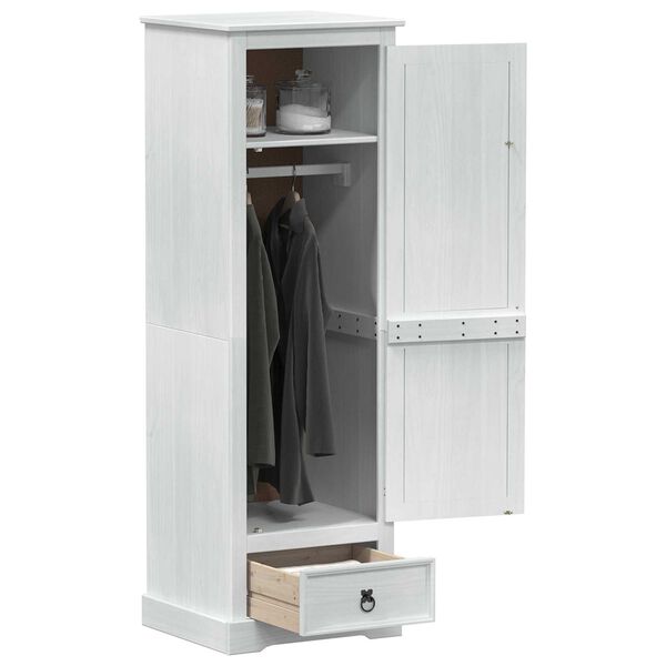 vidaXL Wardrobes with Drawer White 55 x 50 x 170 cm Solid Pine Wood