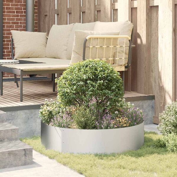 vidaXL Planter Ring Silver 80 x 80 x 20 cm Galvanised Steel