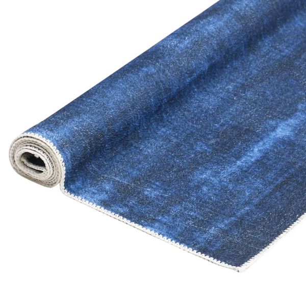 vidaXL Rug Washable Foldable Navy 200x300 cm Polyester