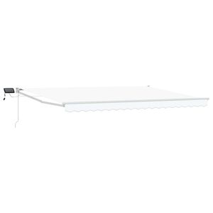 vidaXL Manual Retractable Awning with LEDs White 4 x 2 m