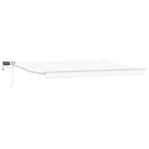 vidaXL Manual Retractable Awning with LEDs White 4 x 2 m