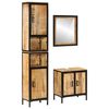 vidaXL 3 Piece Bathroom Furniture Set Iron and Solid Wood Mango