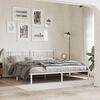 vidaXL Metal Bed Frame without Mattress with Headboard White 183x213cm