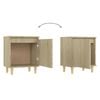 vidaXL Bed Cabinet with Solid Wood Legs Sonoma Oak 40x30x50 cm