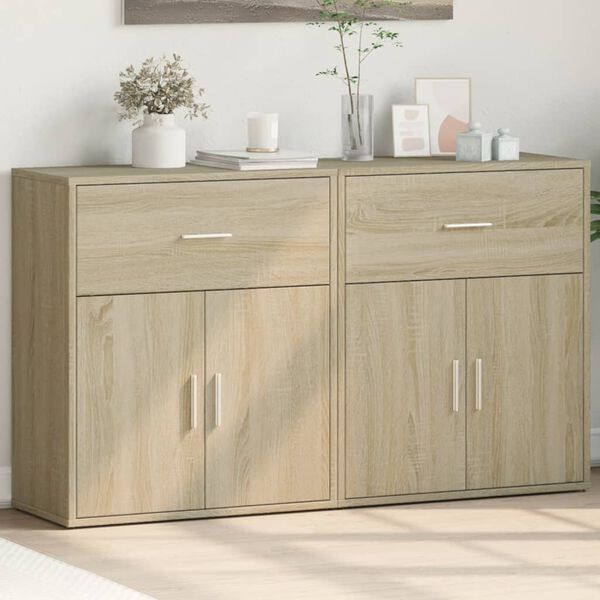 vidaXL Sideboards 2 pcs Sonoma Oak 60x31x70 cm Engineered Wood