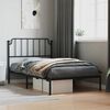 vidaXL Metal Bed Frame without Mattress with Headboard Black 107x203cm