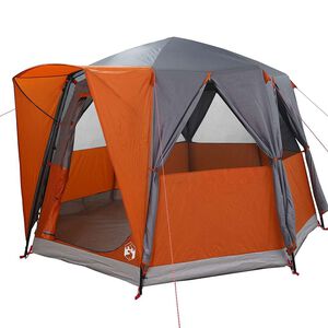 vidaXL Cabin Tent with Roof Grey and Orange 320 x 320 x 203 cm
