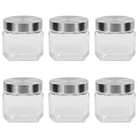 vidaXL Storage Jars with Silver Lid 6 pcs 800 ml