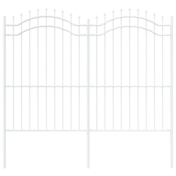 vidaXL Garden Fence White 215 cm Powder-coated steel