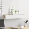 vidaXL Wall-mounted Drawer Shelf Oak and White 60x23.5x10cm MDF
