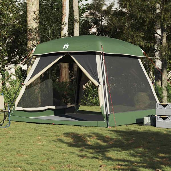 vidaXL Family Tent Cabin 6-Person Green Waterproof