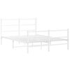 vidaXL Metal Bed Frame without Mattress with Footboard&nbsp;White 135x190cm