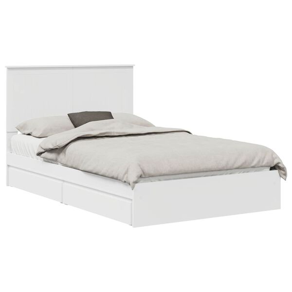 vidaXL Storage Bed with Headboard White 120 x 190 cm Engineered Wood