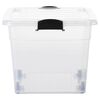 vidaXL Storage Boxes with Wheels & Lids 2 pcs Transparent 60 L