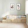 vidaXL Storage Bed Frame with Storage Sonoma Oak 80 cm Engineered Wood