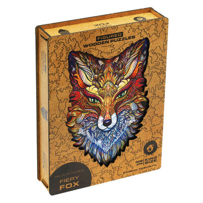 UNIDRAGON 308 Piece Wooden Jigsaw Puzzle Fiery Fox King Size 27x40 cm